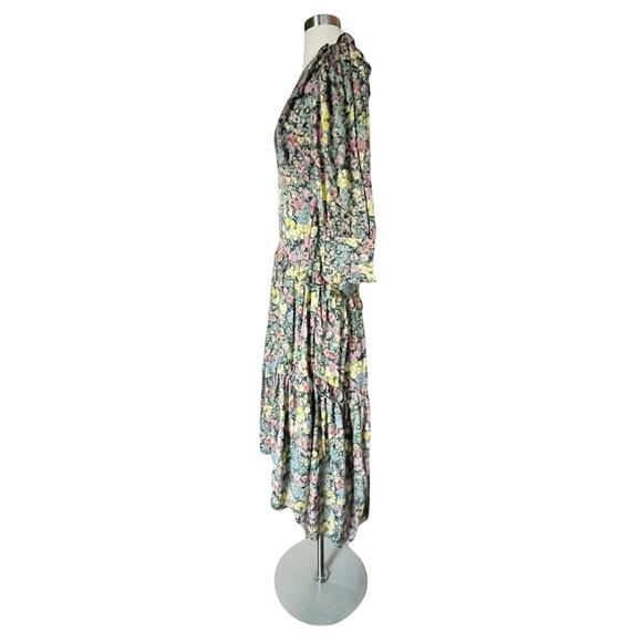 LOVESHACKFANCY Lorencia Maxi Dress Night Sky Glow Floral Multicolor S/M 6-8 NWT - Picture 7 of 12